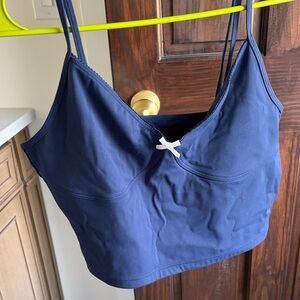 SET Active Navy Bralette Cami with Center Bow